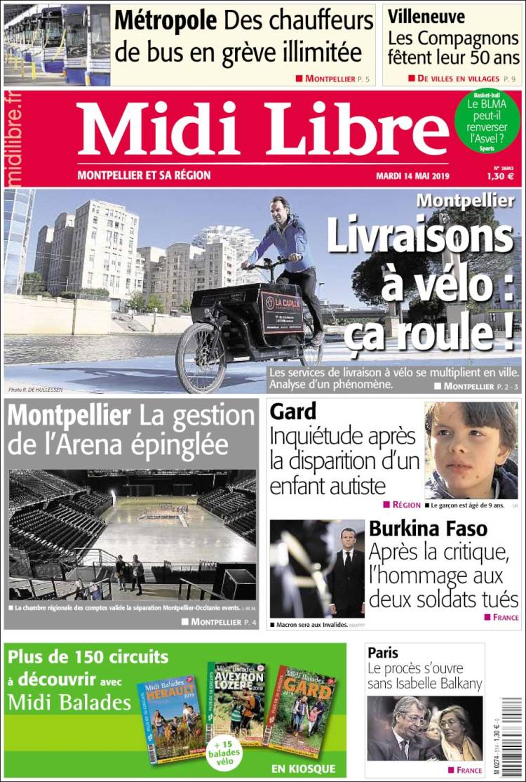 Portada de Midi Libre (Francia)
