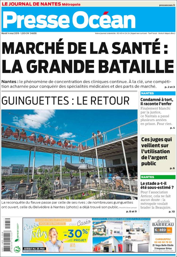 Portada de Presse Ocean (Francia)