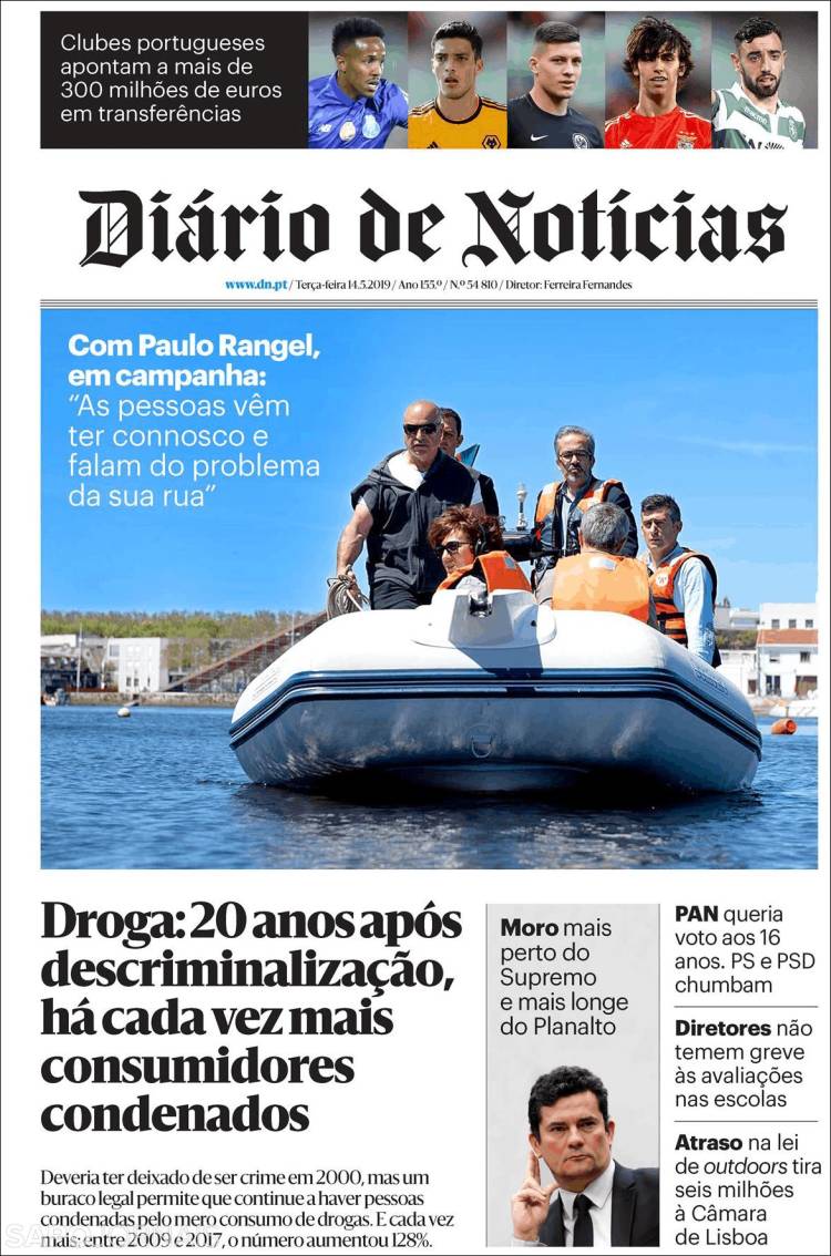 Portada de Diário de Noticias (Portugal)