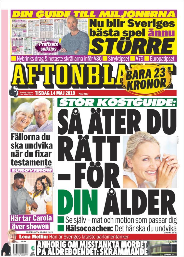 Portada de Aftonbladet (Suecia)