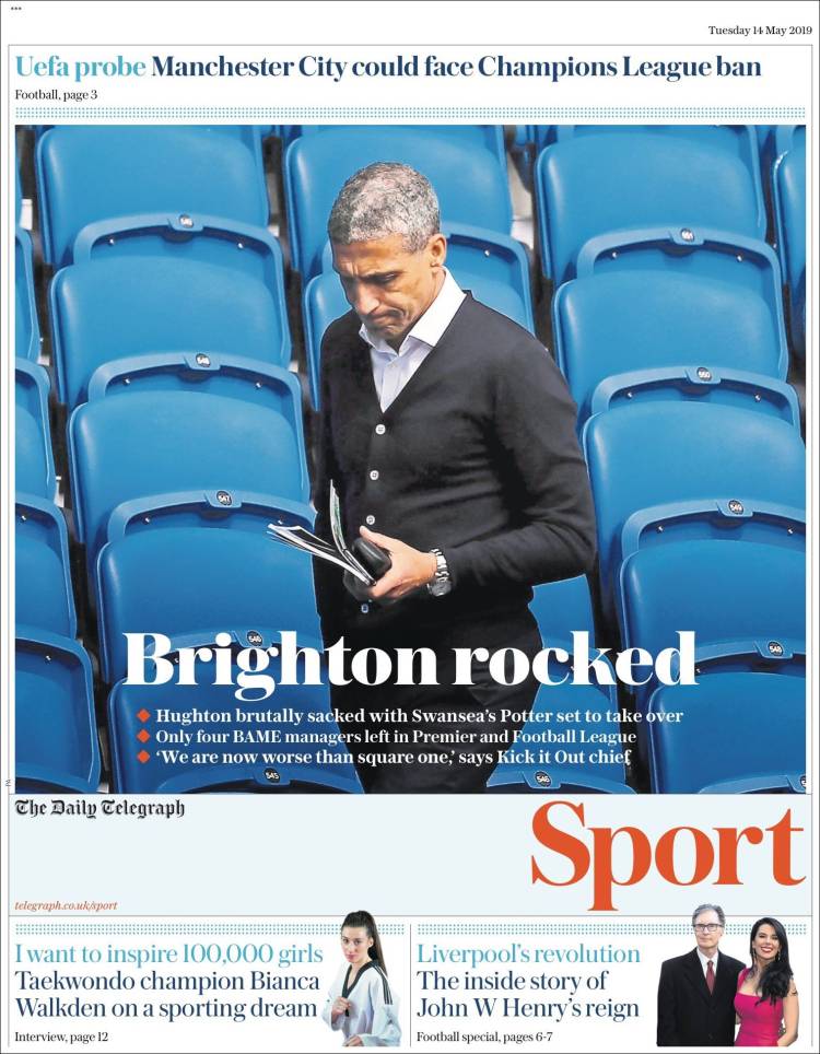 Portada de Telegraph Sport (Reino Unido)
