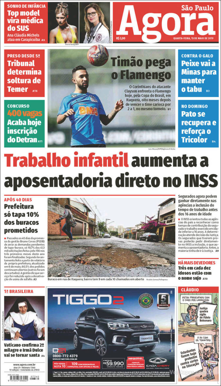 Portada de Agora São Paulo (Brasil)