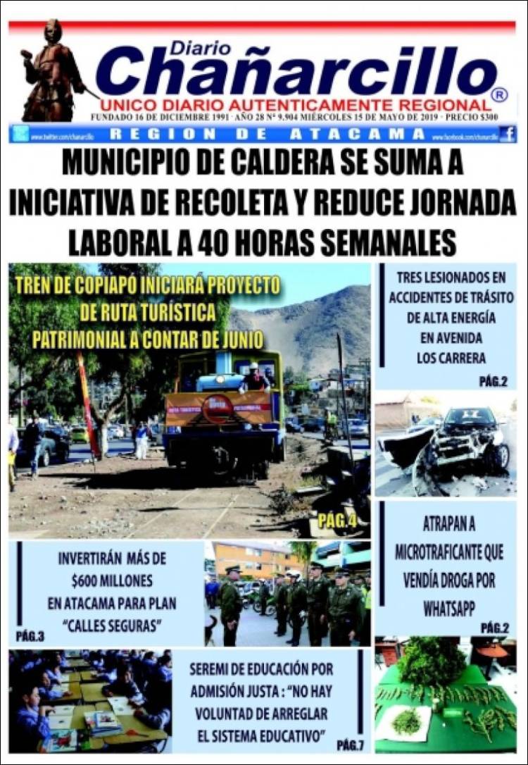 Portada de Diario Chañarcillo (Chile)