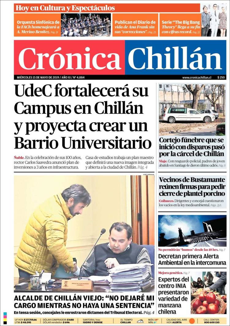 Portada de Crónica Chillán (Chile)