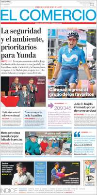 Portada de El Comercio (Ecuador)