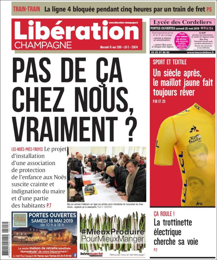 Portada de Libération Champagne (Francia)