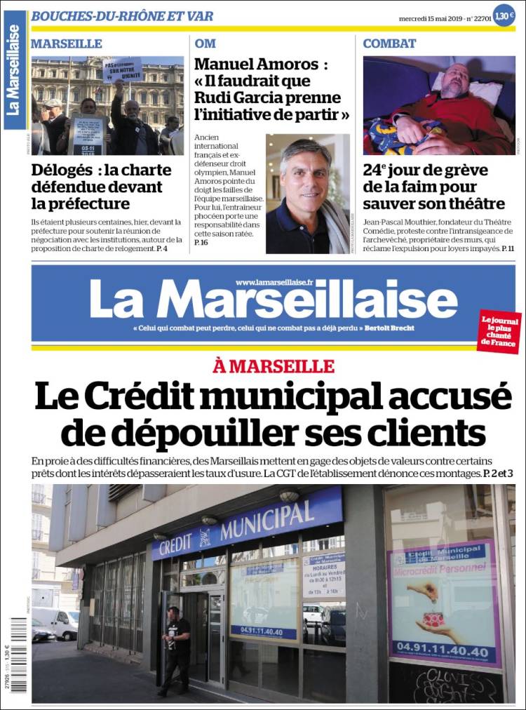 Portada de La Marseillaise (Francia)