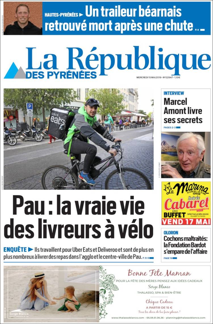 Portada de La République des Pyrénées (Francia)