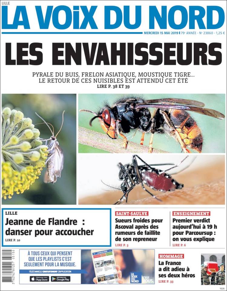Portada de La Voix du Nord (Francia)