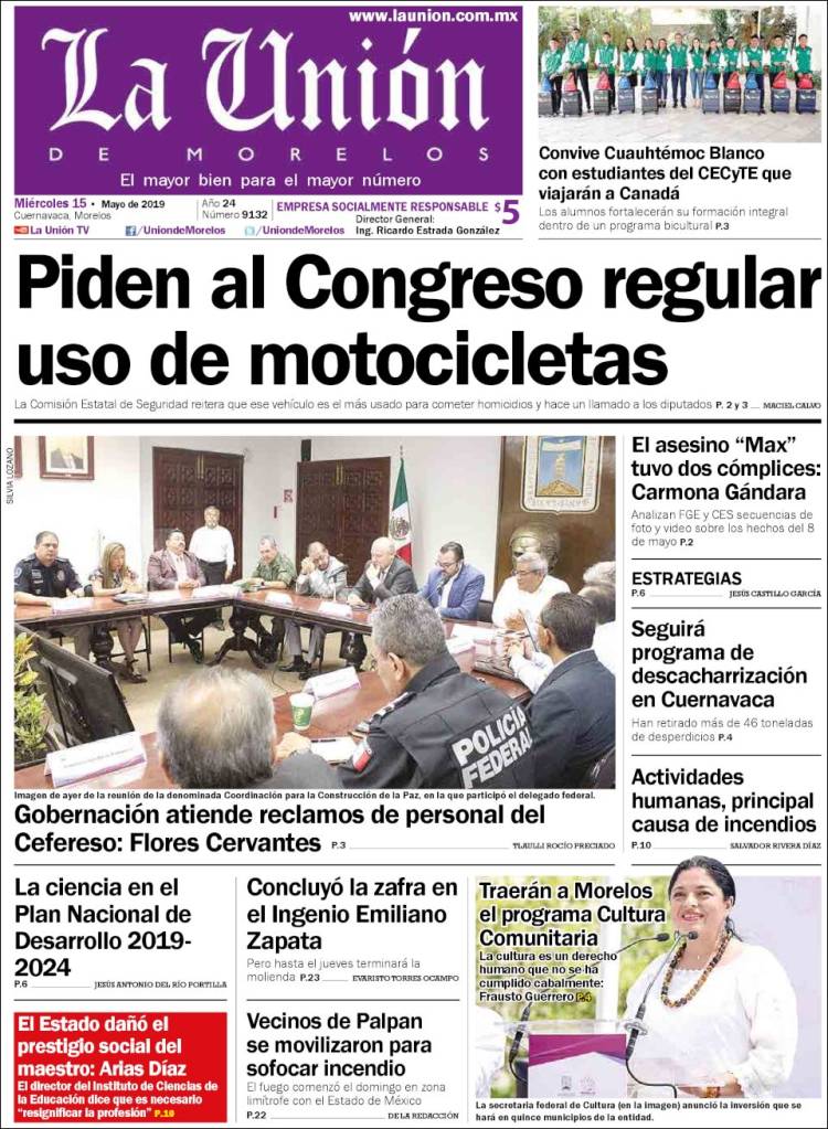 Portada de La Unión de Morelos (Mexico)