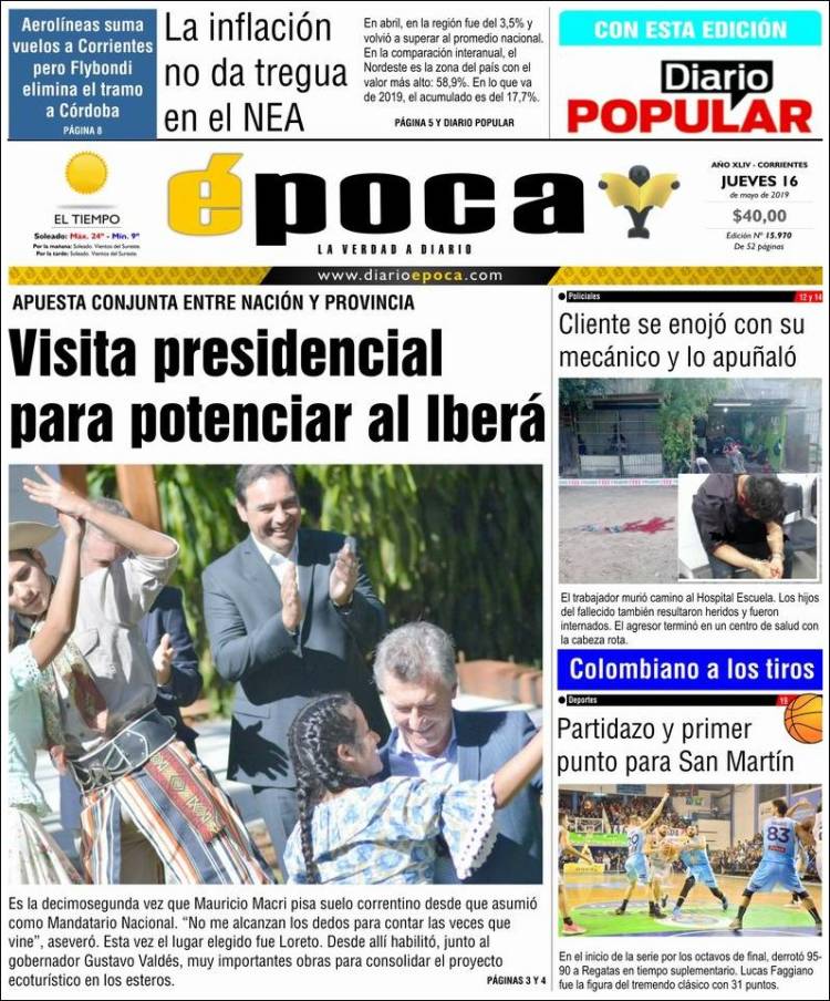 Portada de Diario Época (Argentina)