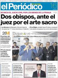 Portada de El Periódico de Aragón (Spain)