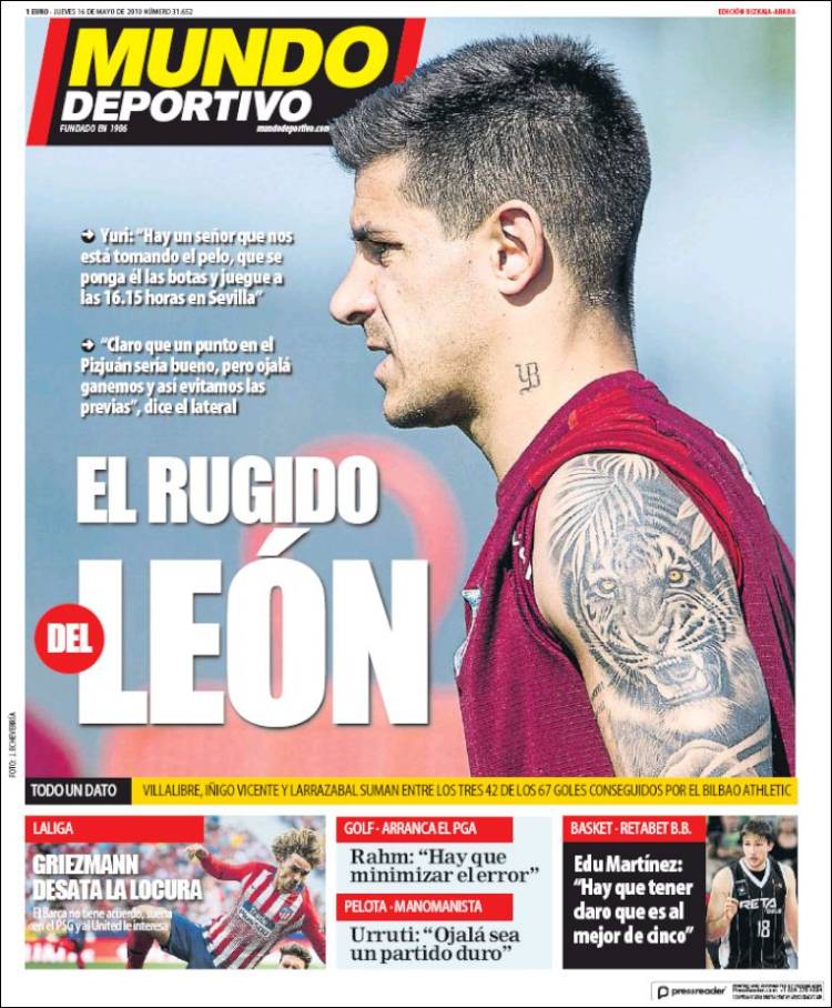 Portada de Mundo Deportivo Bizkaia (España)