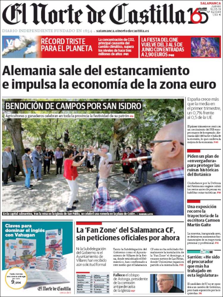 Portada de Norte de Castilla - Salamanca (España)