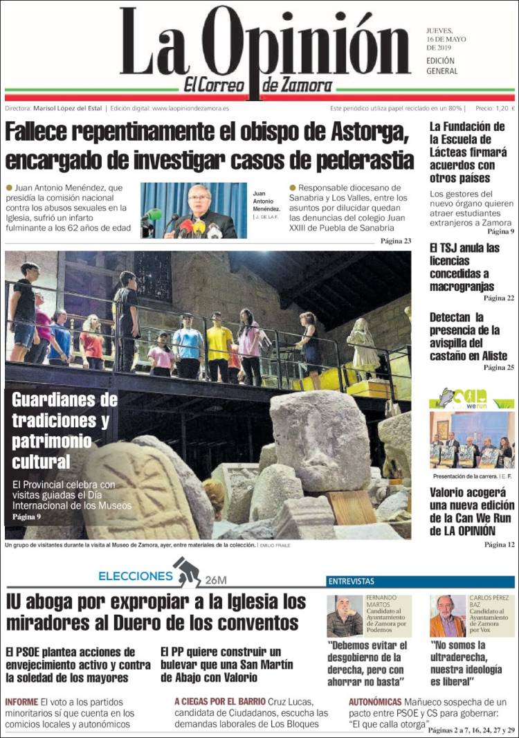 Portada de La Opinión - El Correo de Zamora (España)