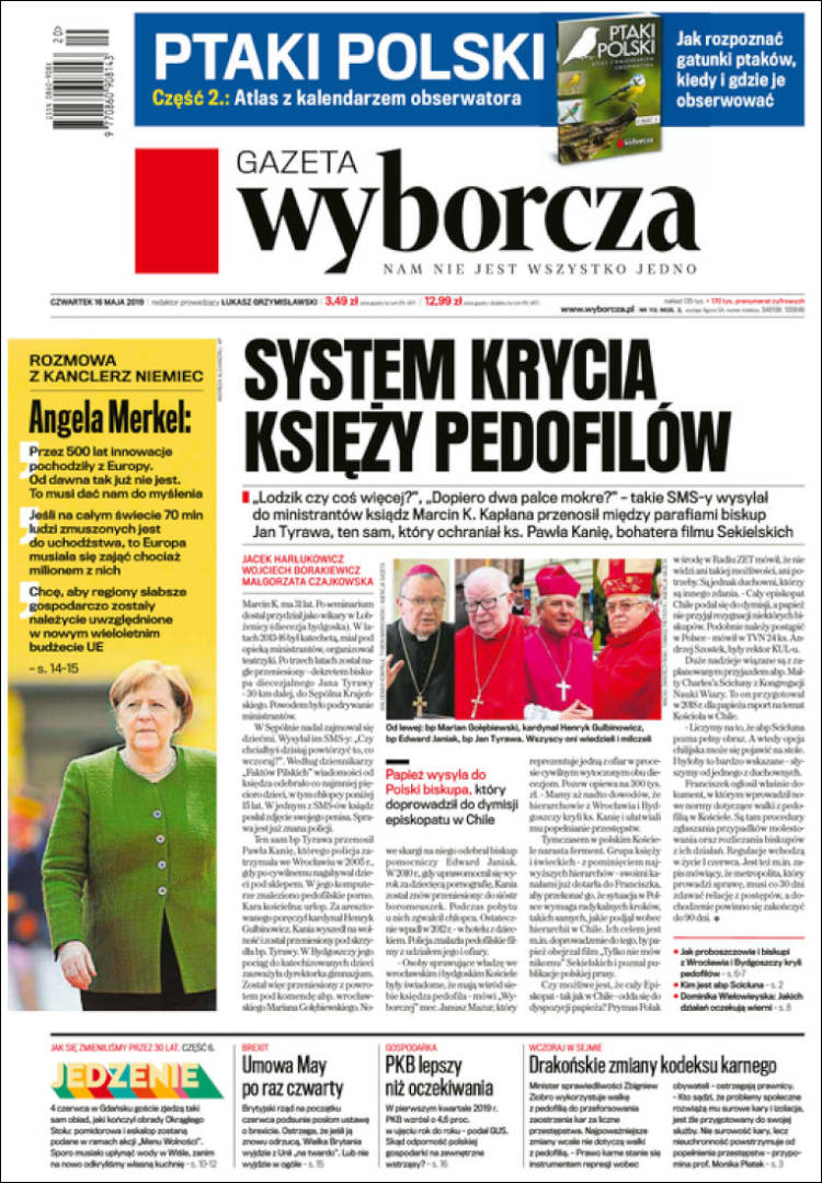 Portada de Gazeta Wyborcza (Polonia)