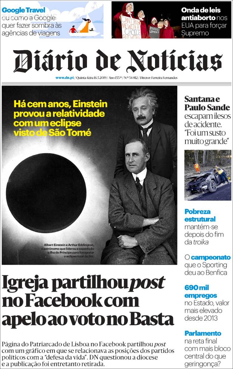 Portada de Diário de Noticias (Portugal)