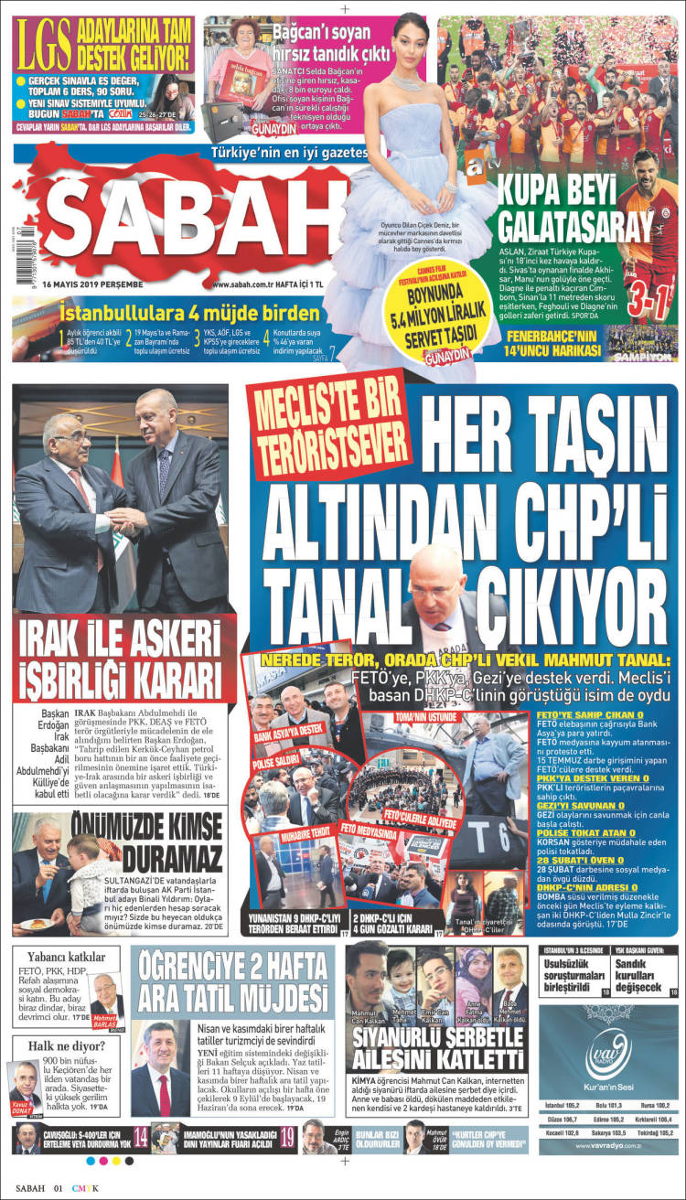 Portada de Sabah (Turqu&iacute;a)