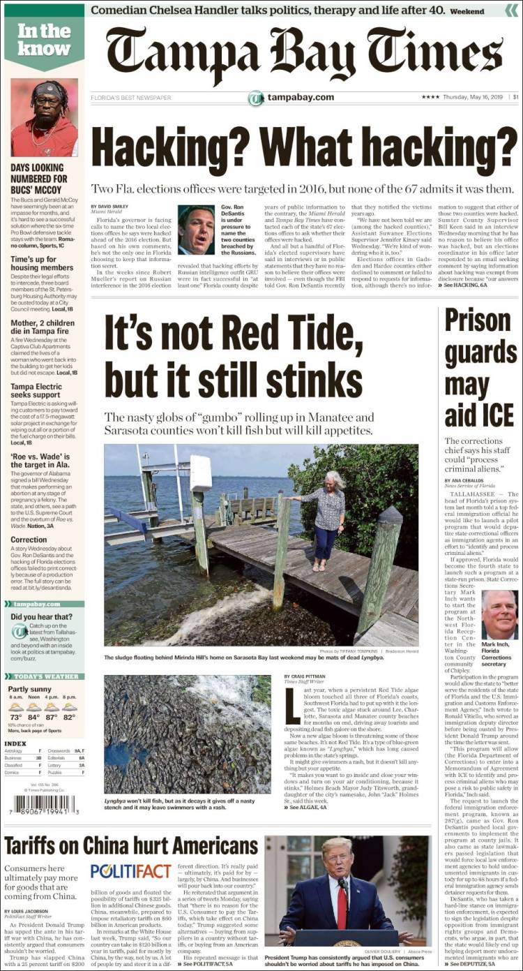 Portada de Tampa Bay Times (USA)