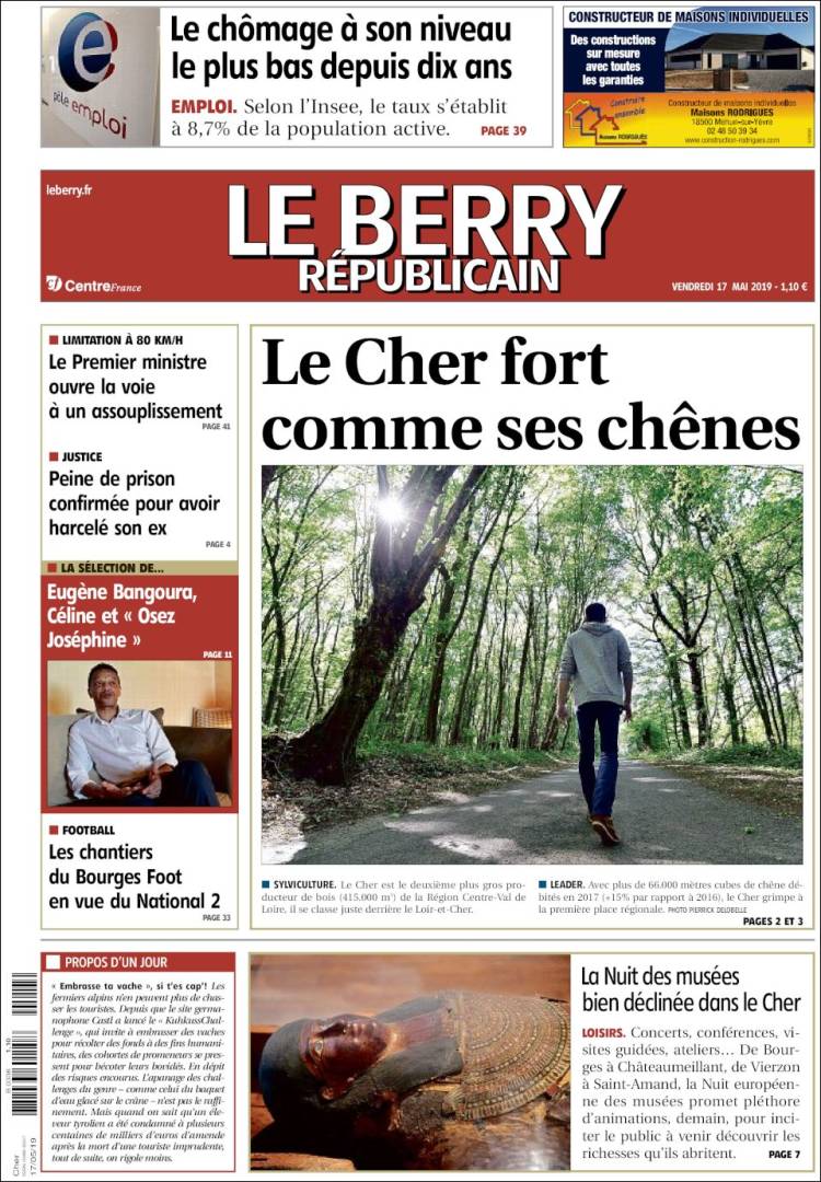 Portada de Berry Republicain (Francia)