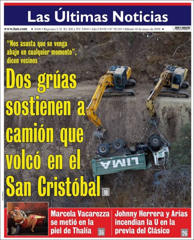 Portada de Las Últimas Noticias (Chile)