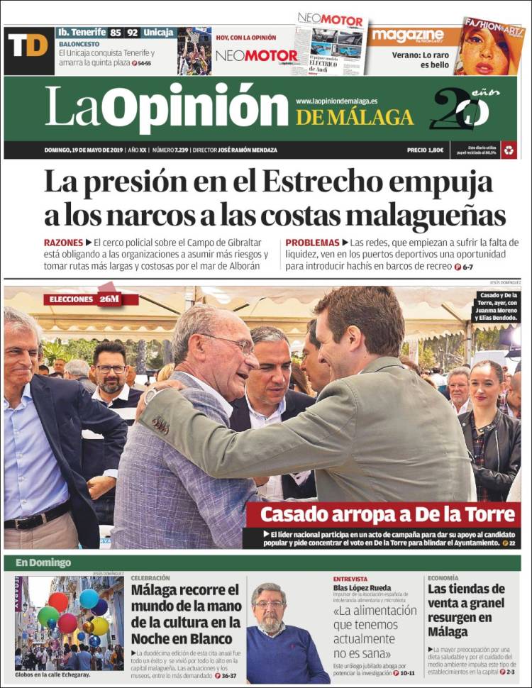 Portada de La Opinión de Málaga (España)