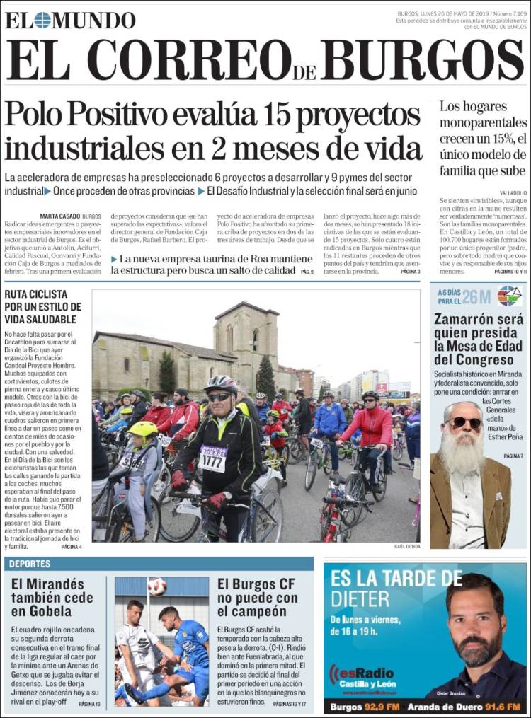 Portada de El Correo de Burgos (Spain)