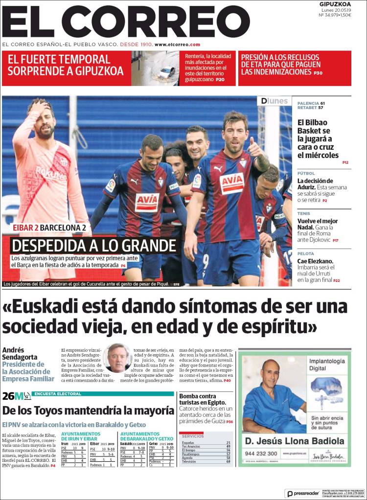 Portada de El Correo - Guipuzcoa (Spain)