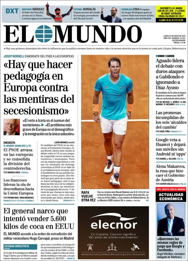 Portada de El Mundo (Spain)