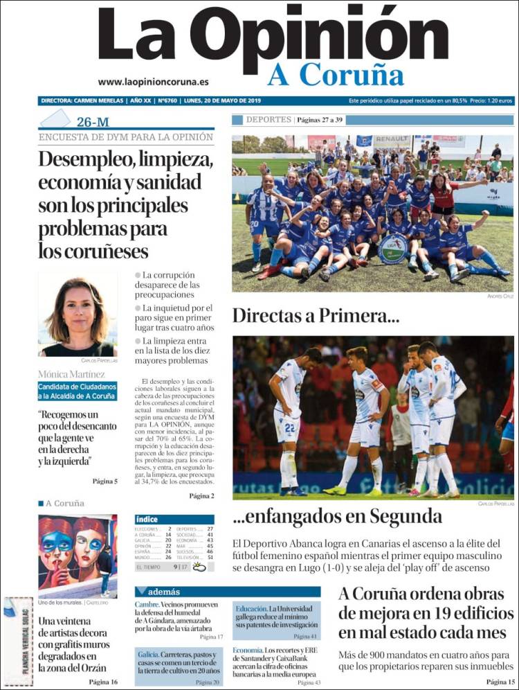 Portada de La Opinión de A Coruña (Spain)