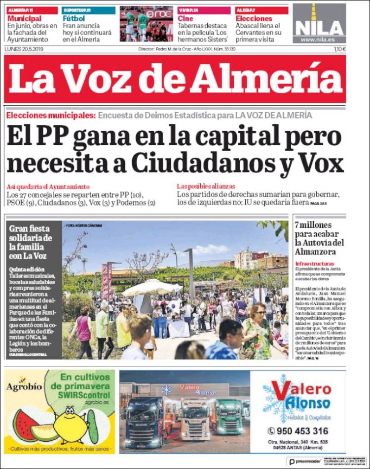 Portada de La Voz de Almería (Spain)