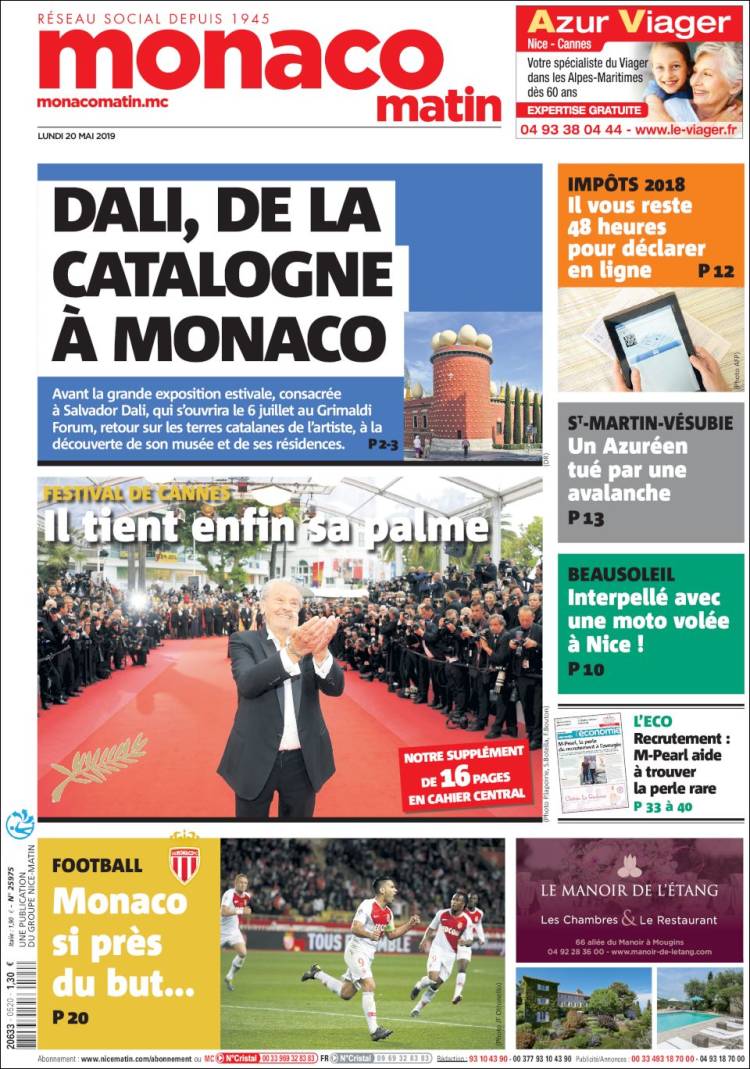 Portada de Nice-Matin (Francia)