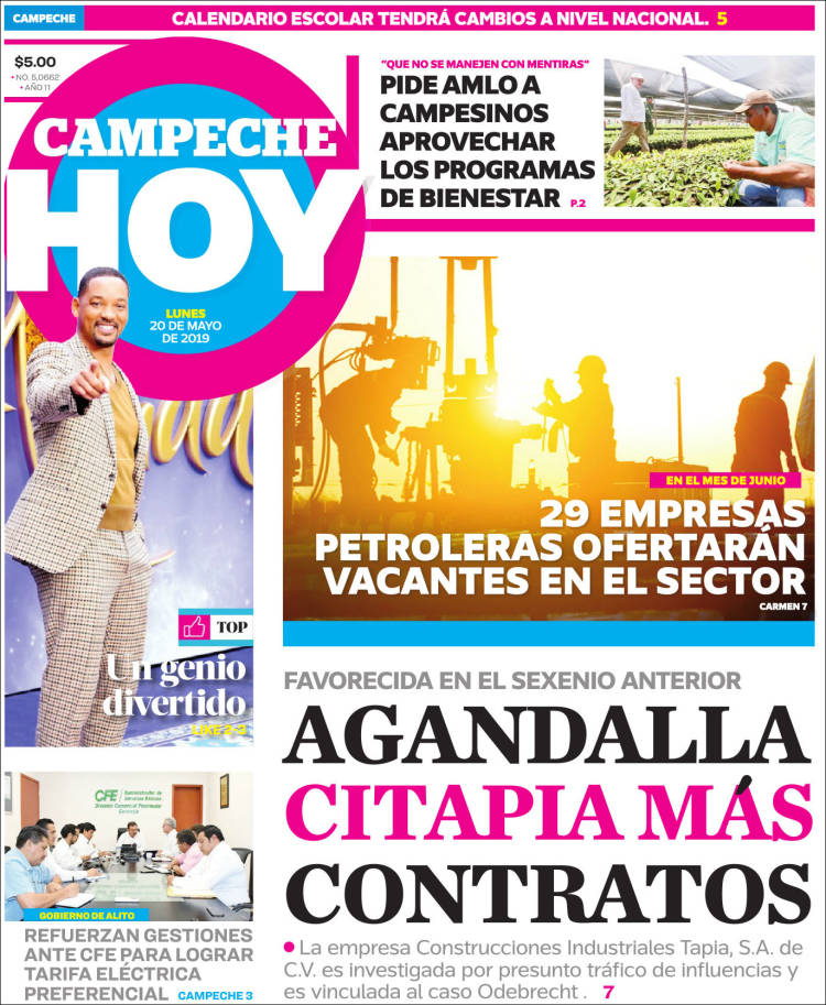 Portada de Campeche Hoy (México)