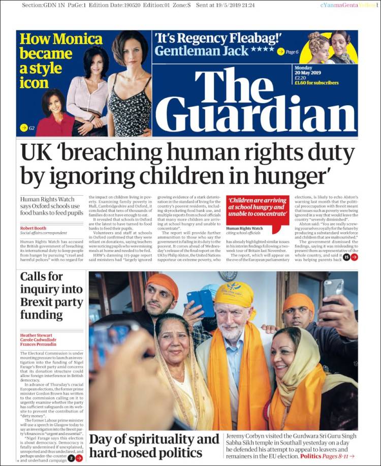 Portada de The Guardian (United Kingdom)