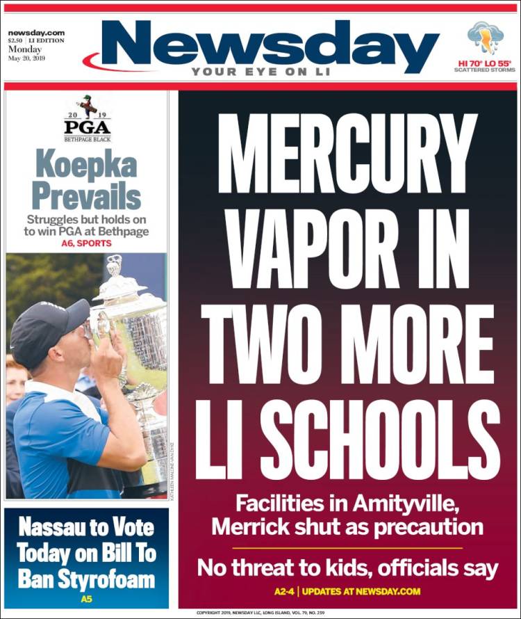 Portada de Newsday (USA)