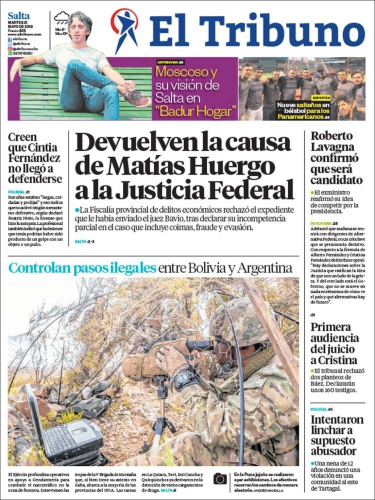Portada de El Tribuno - Salta (Argentina)