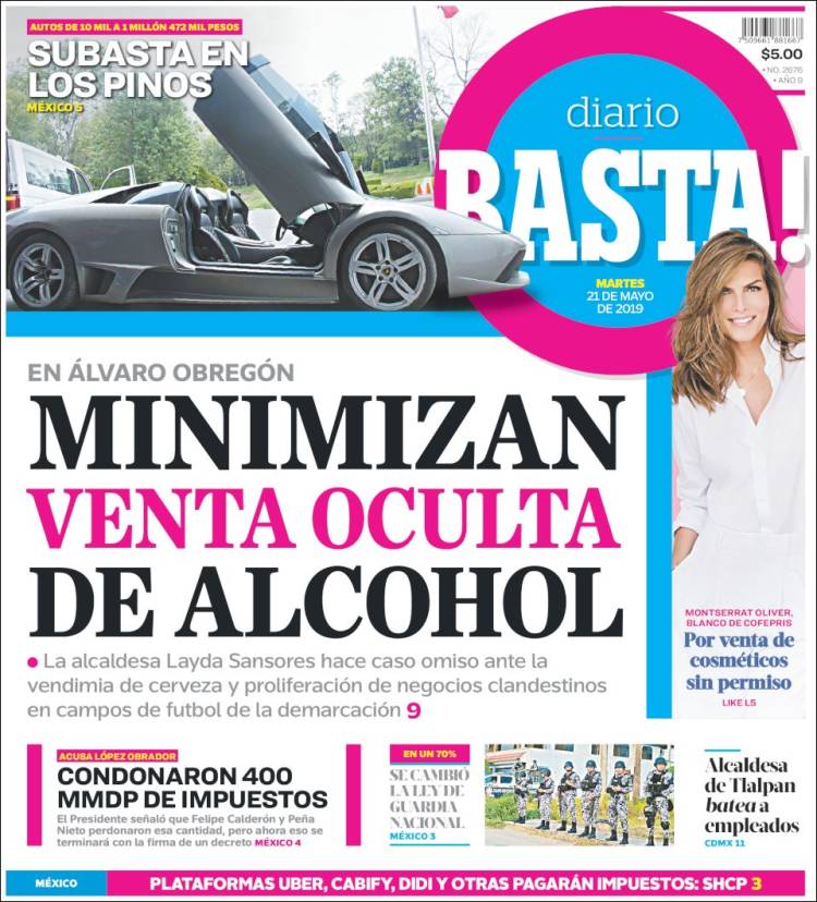 Portada de Diario Basta (México)