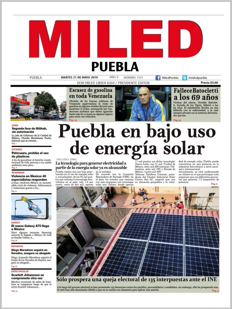 Portada de Miled - Puebla (México)