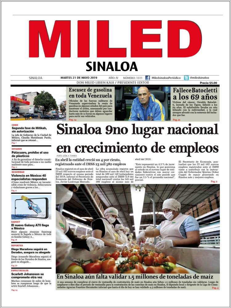 Portada de Miled - Sinaloa (México)