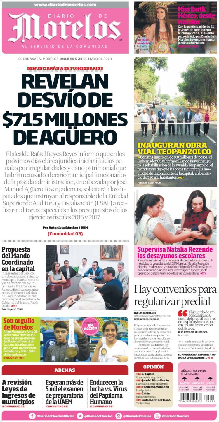 Portada de Diario de Morelos (México)