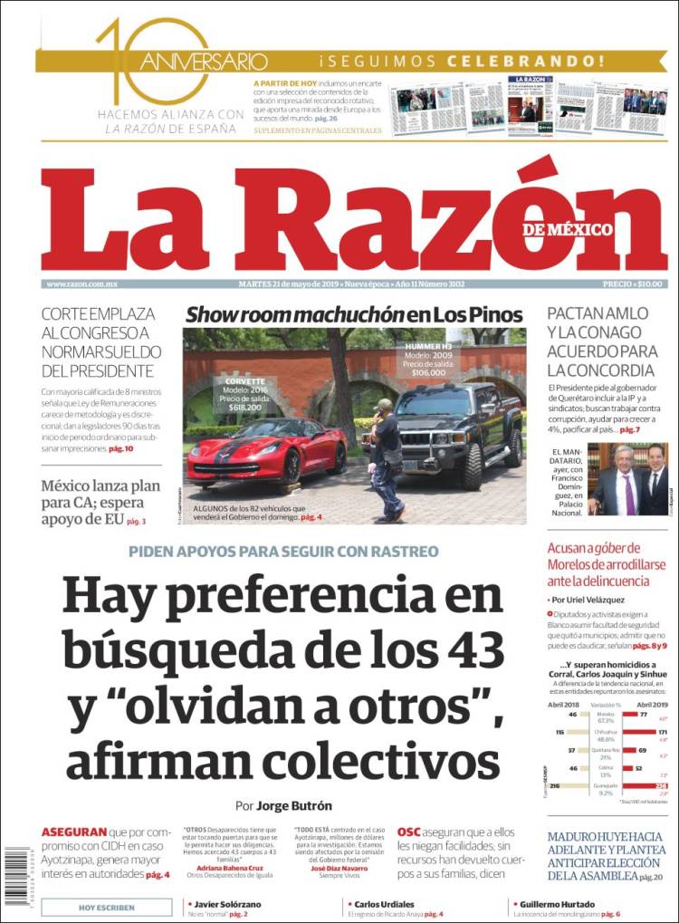 Portada de La Razón (México)