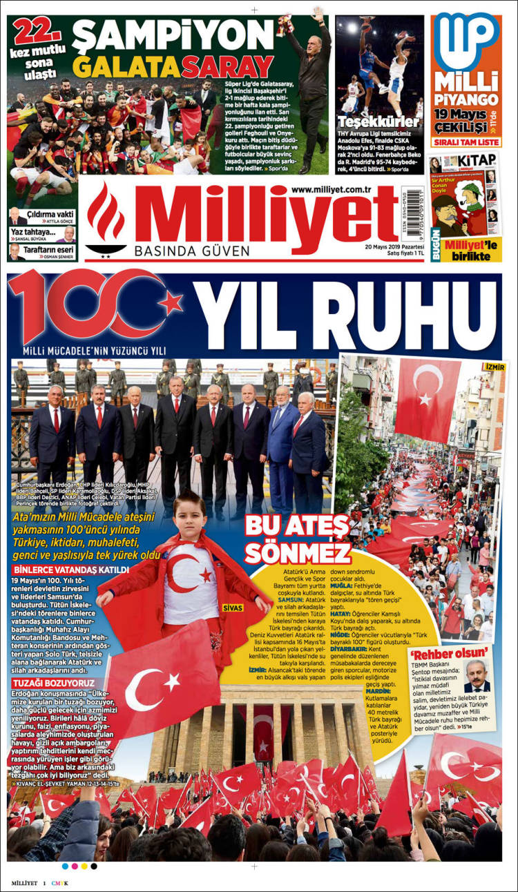 Portada de Milliyet (Turqu&iacute;a)