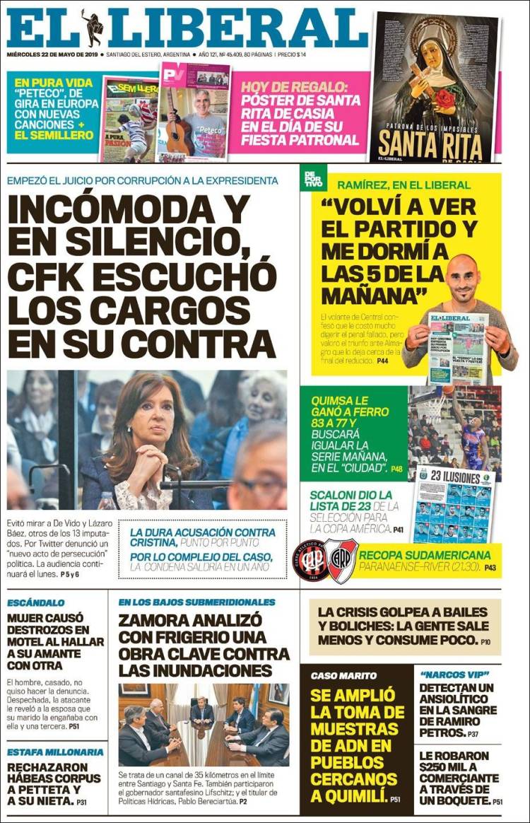 Portada de Diario El Liberal (Argentina)