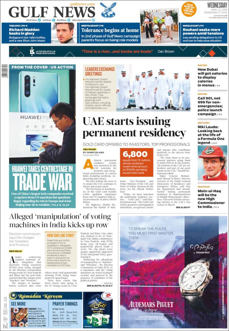 Portada de Gulf News (Asie-Pacifique)