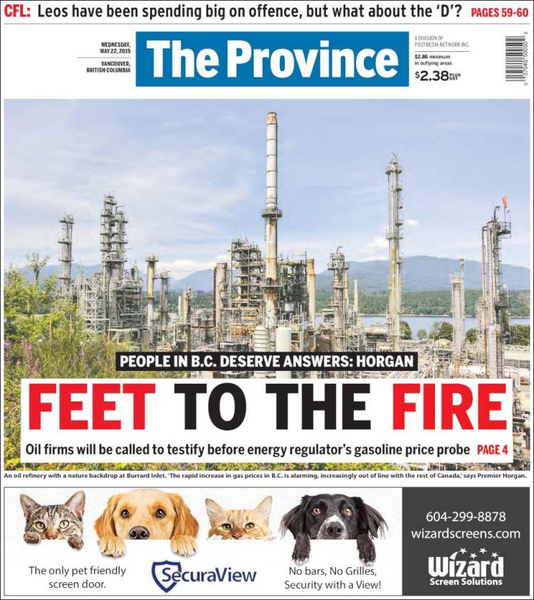 Portada de The Province (Canadá)