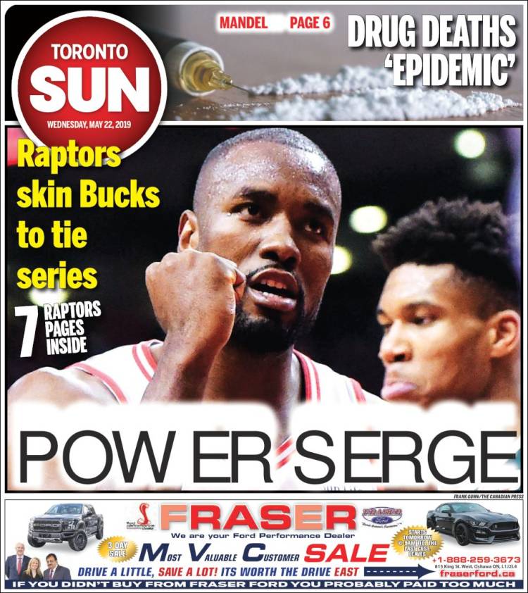 Portada de The Toronto Sun (Canada)