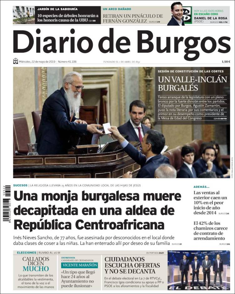Portada de Diario de Burgos (Espa&ntilde;a)