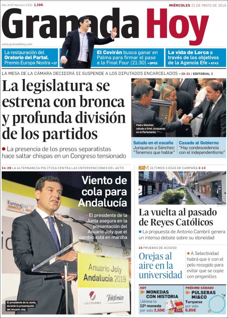 Portada de Granada Hoy (Espa&ntilde;a)