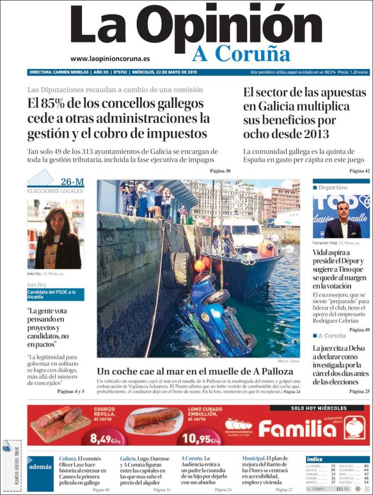 Portada de La Opinión de A Coruña (España)