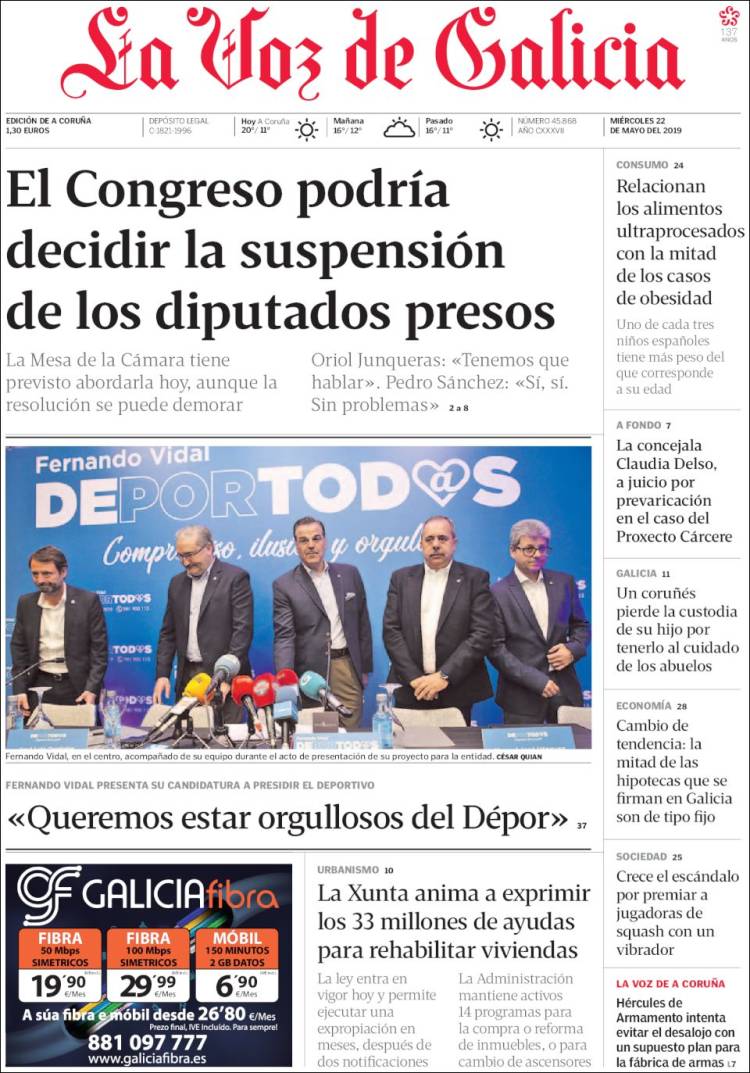 Portada de La Voz de Galicia (Spain)